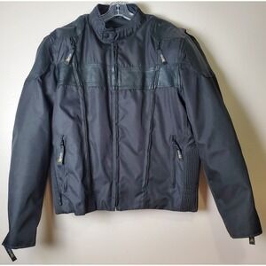 Xelement Motorcycle Jacket XL‎ Black Cordura Shoulder Elbow Armor Waterproof